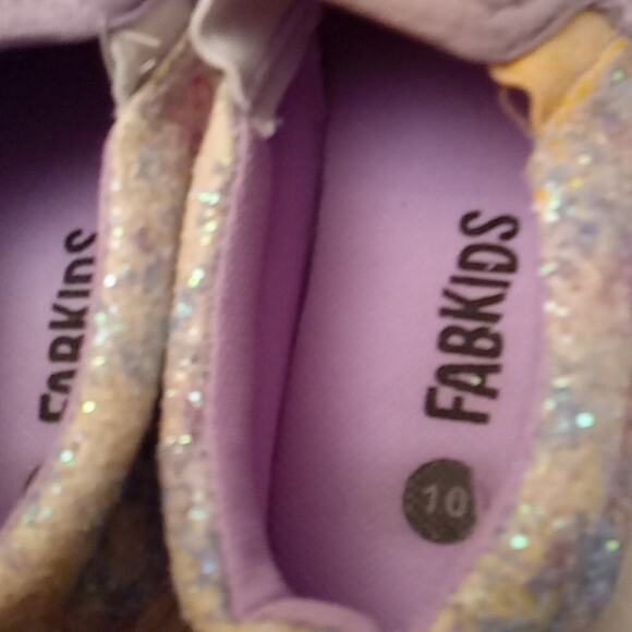 Fabkids Girls Multi Colored Glitter Size 10 Slip On Sneakers.  Trendy,Shimmering - Picture 5 of 6
